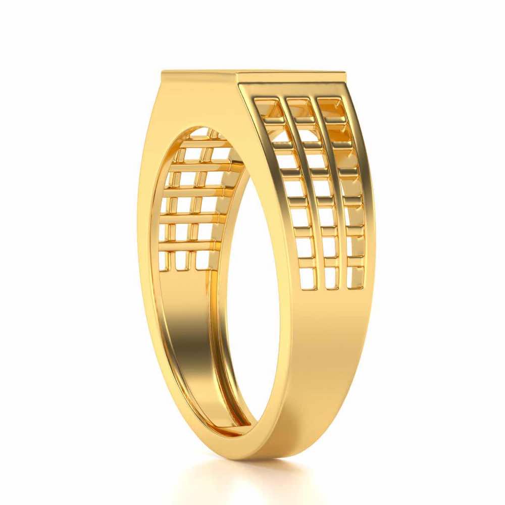 Visiona Silver Ring For Men - Yellow Gold - Image 3