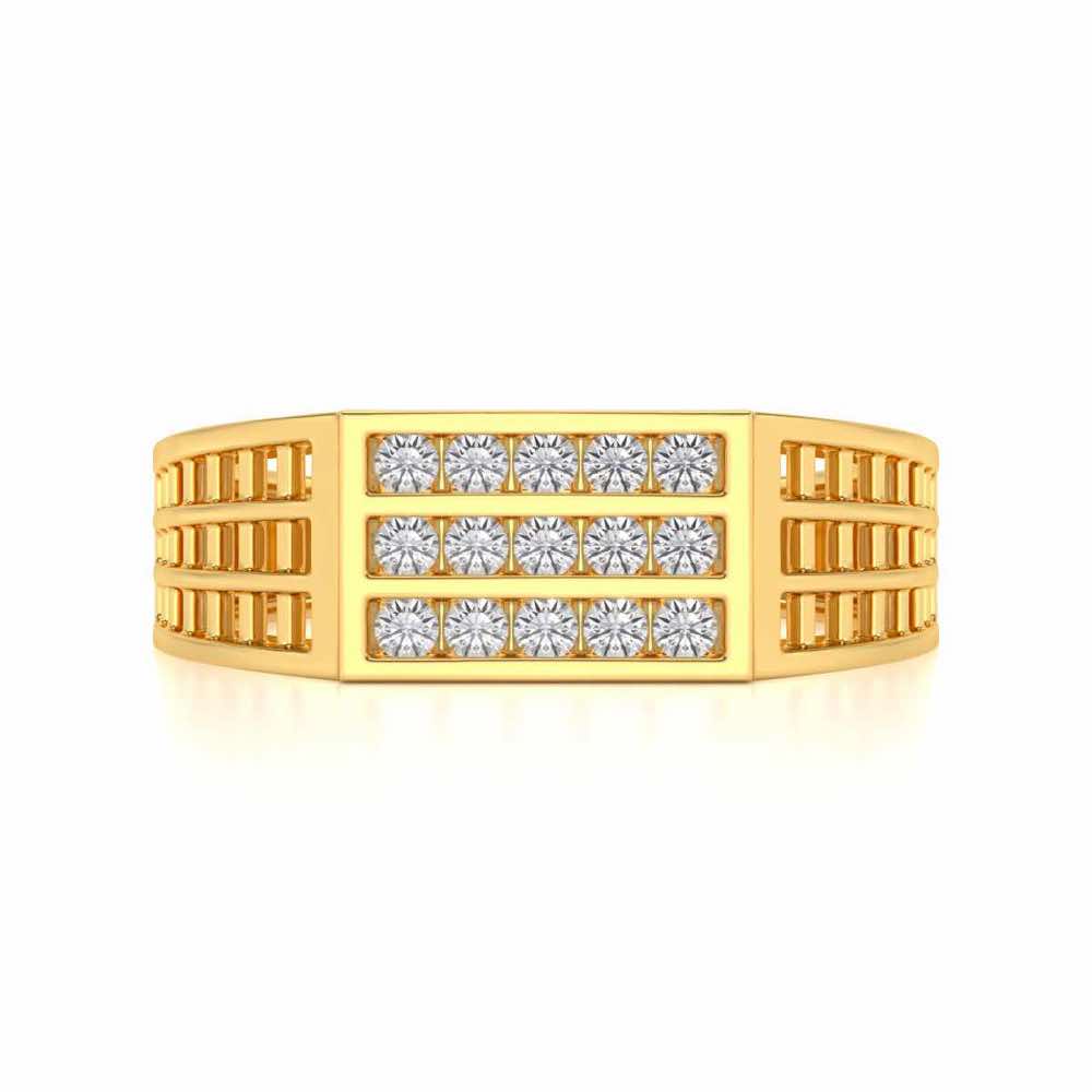 Visiona Silver Ring For Men - Yellow Gold - Image 4