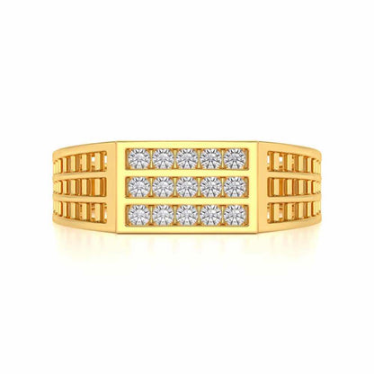 Visiona Silver Ring For Men - Yellow Gold - Image 4