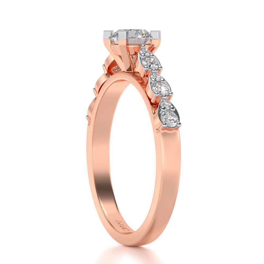Visionary Solitaire Silver Ring - Rose Gold - Image 3