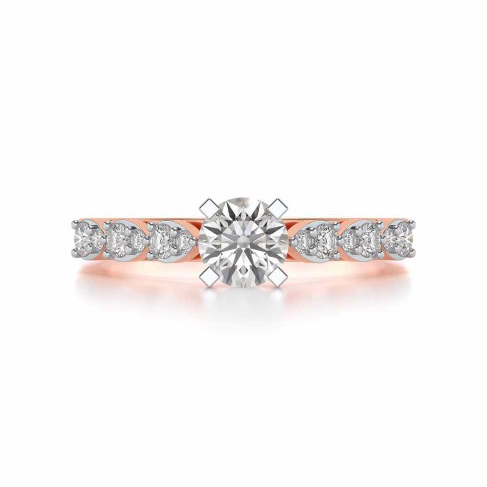 Visionary Solitaire Silver Ring - Rose Gold - Image 4