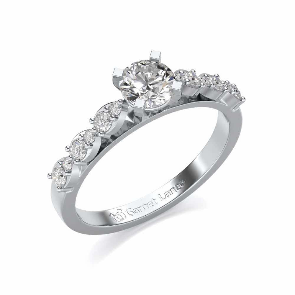 Visionary Solitaire Silver Ring - White Gold - Image 1