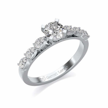 Visionary Solitaire Silver Ring - White Gold - Image 1