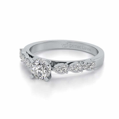 Visionary Solitaire Silver Ring - White Gold - Image 2