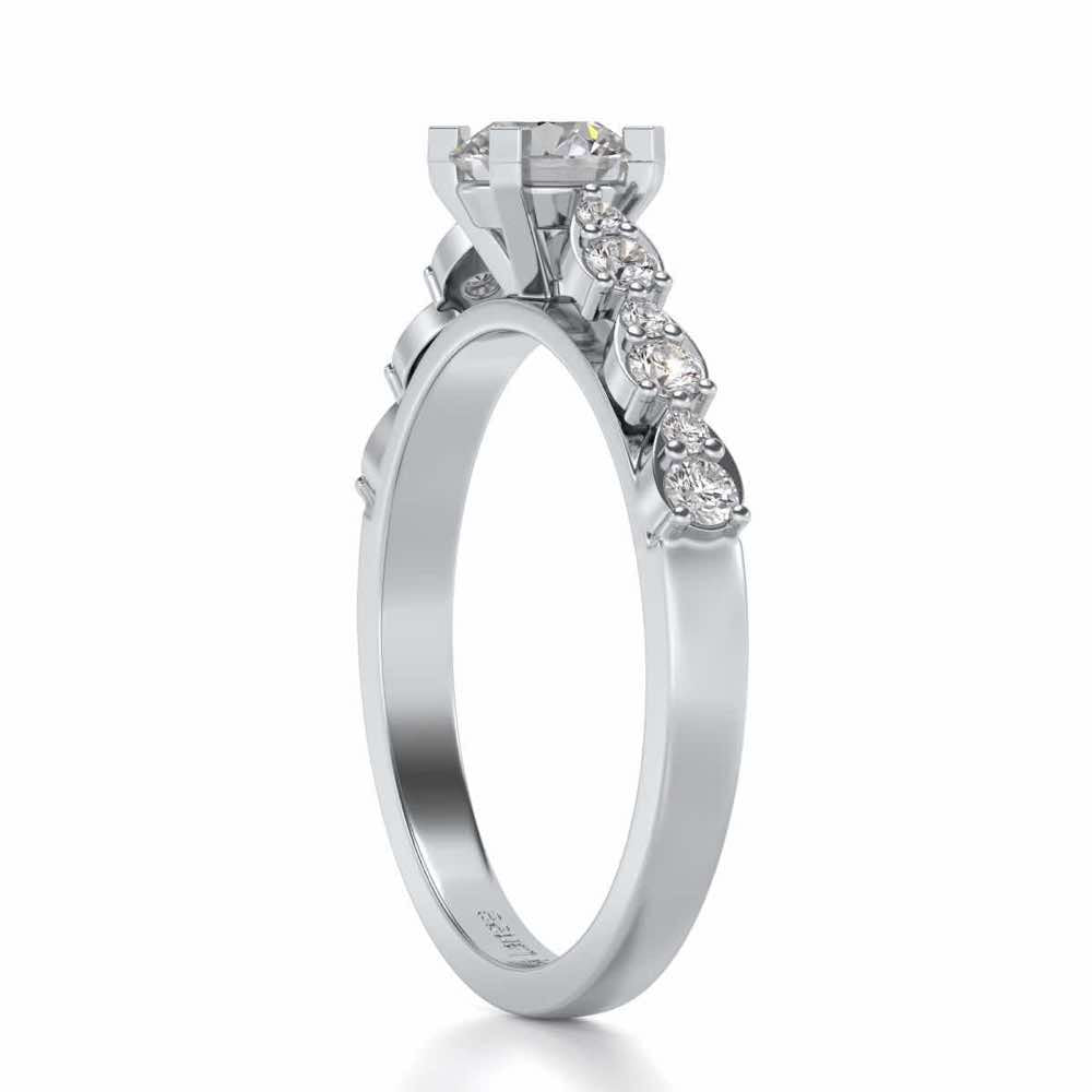 Visionary Solitaire Silver Ring - White Gold - Image 3
