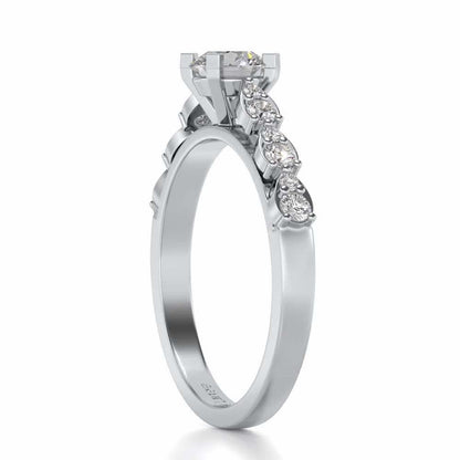 Visionary Solitaire Silver Ring - White Gold - Image 3