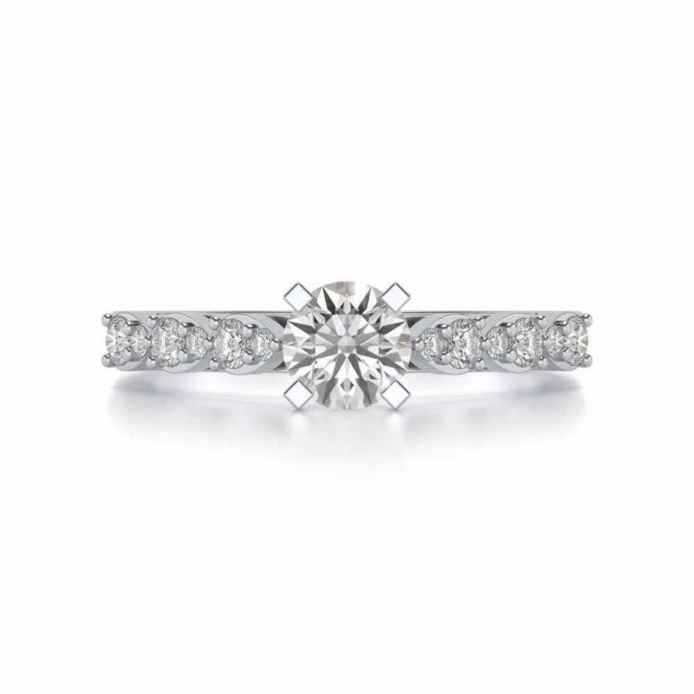Visionary Solitaire Silver Ring - White Gold - Image 4