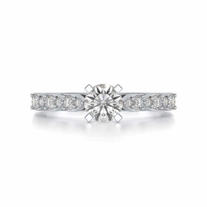 Visionary Solitaire Silver Ring - White Gold - Image 4