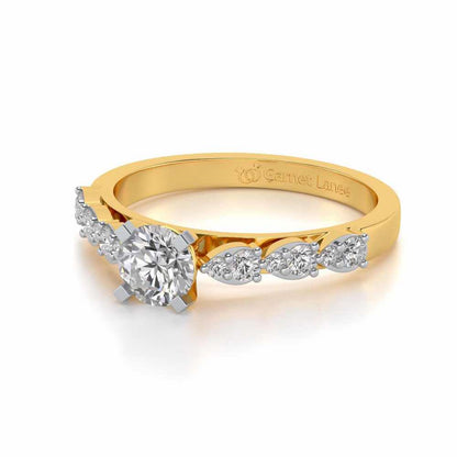 Visionary Solitaire Silver Ring - Yellow Gold - Image 2