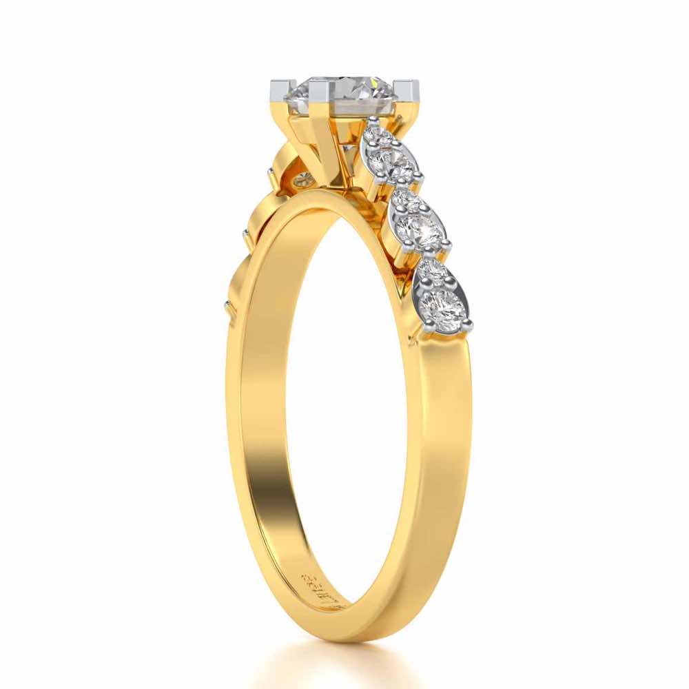 Visionary Solitaire Silver Ring - Yellow Gold - Image 3