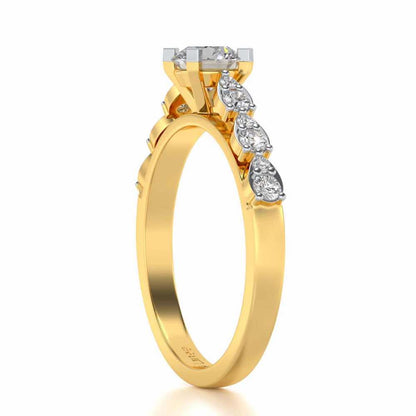 Visionary Solitaire Silver Ring - Yellow Gold - Image 3