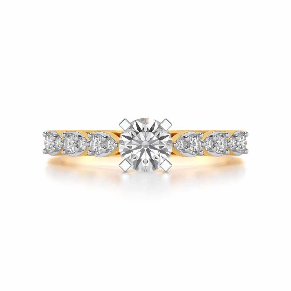 Visionary Solitaire Silver Ring - Yellow Gold - Image 4