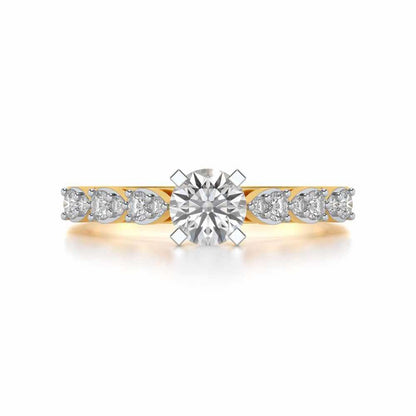 Visionary Solitaire Silver Ring - Yellow Gold - Image 4