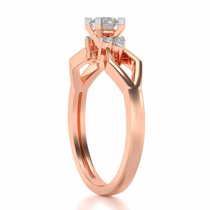 Visual Delight Solitaire Silver Ring - Rose Gold - Image 3