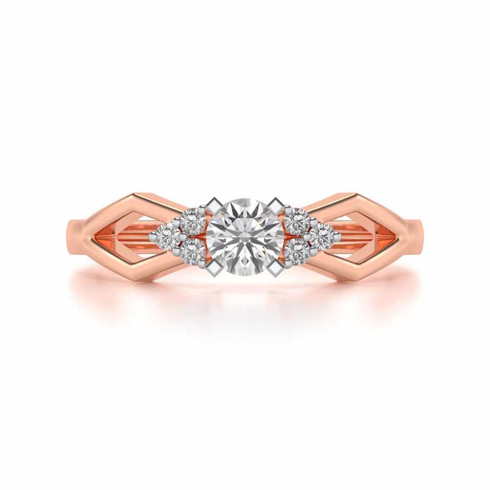 Visual Delight Solitaire Silver Ring - Rose Gold - Image 4
