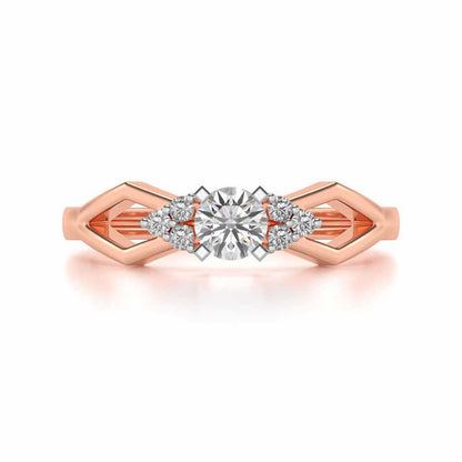 Visual Delight Solitaire Silver Ring - Rose Gold - Image 4