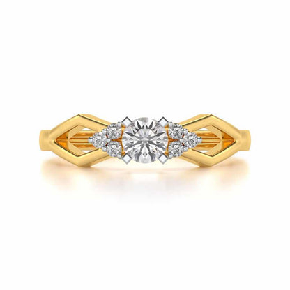 Visual Delight Solitaire Silver Ring - Yellow Gold - Image 4