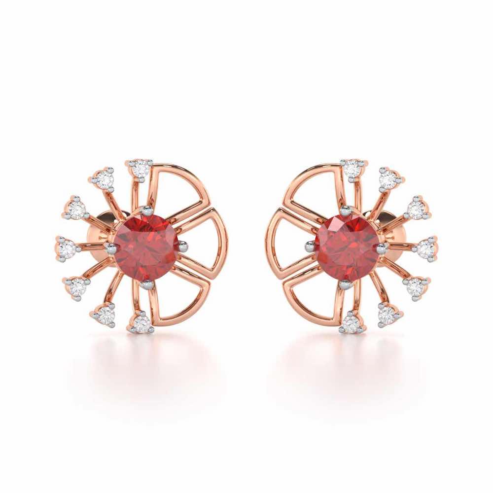 Visual Treat Silver Earrings - Rose Gold - Image 1
