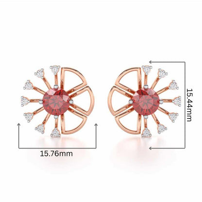 Visual Treat Silver Earrings - Rose Gold - Image 2