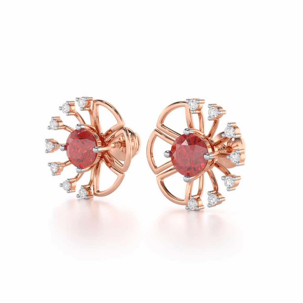 Visual Treat Silver Earrings - Rose Gold - Image 3
