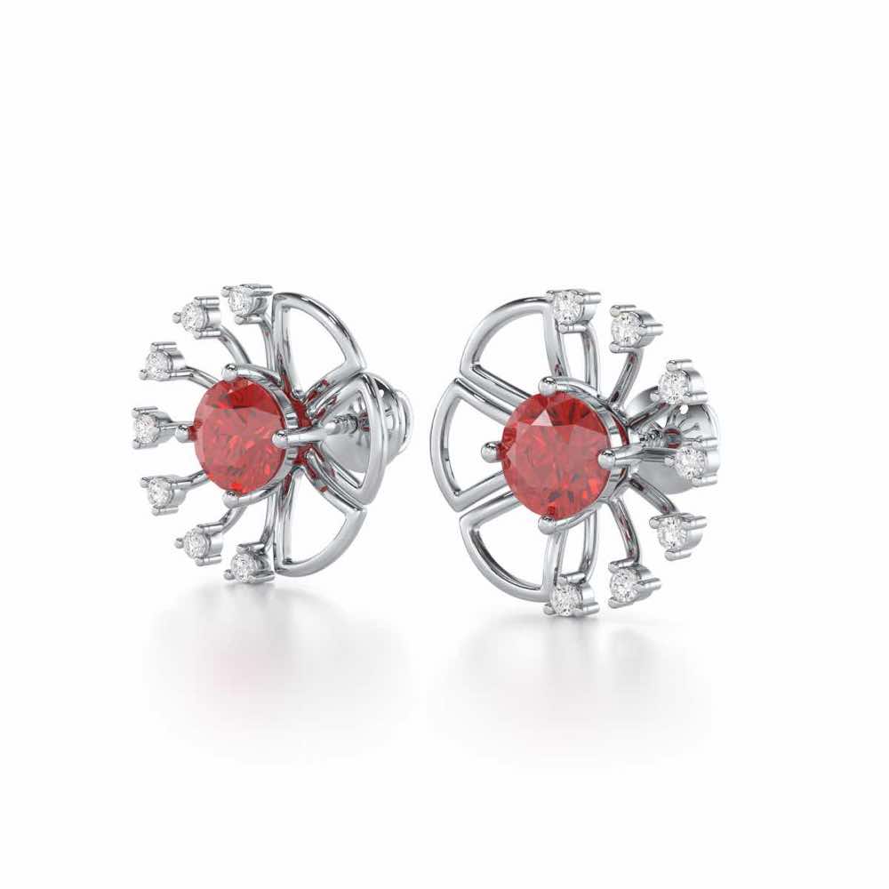 Visual Treat Silver Earrings - White Gold - Image 3