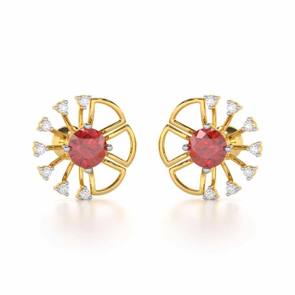 Visual Treat Silver Earrings - Yellow Gold - Image 1
