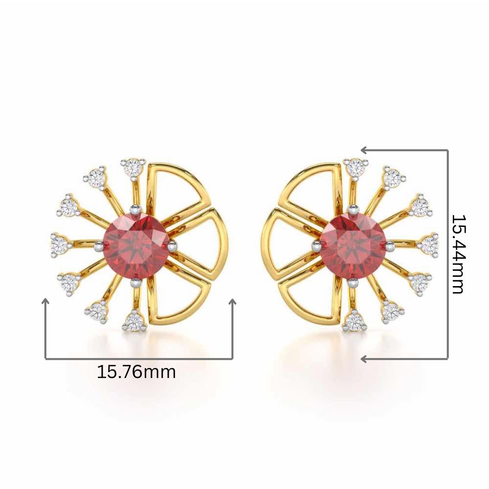 Visual Treat Silver Earrings - Yellow Gold - Image 2
