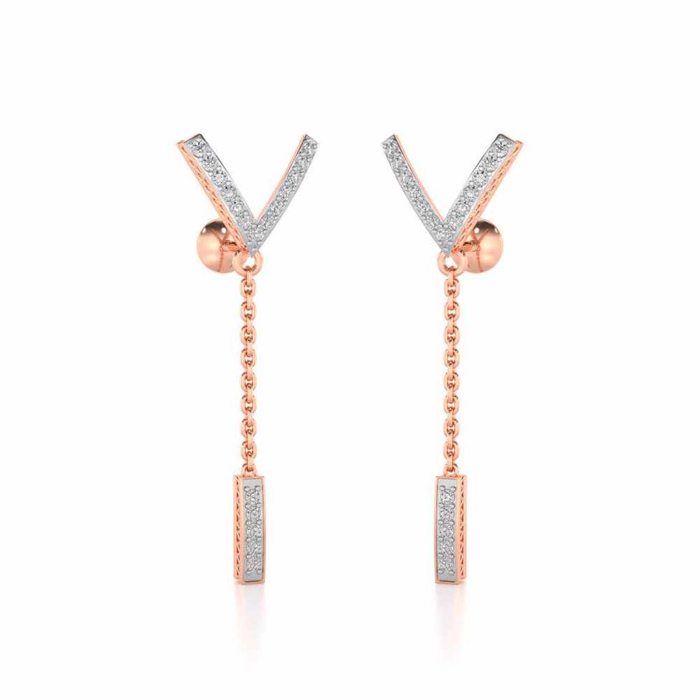 Vivacious Silver Earrings - Rose Gold - Image 2