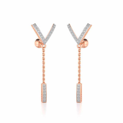 Vivacious Silver Earrings - Rose Gold - Image 2