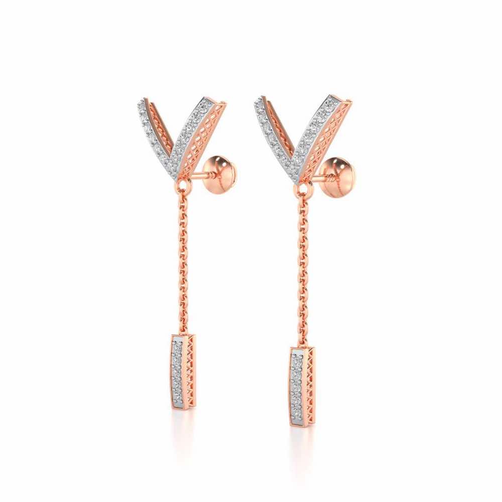 Vivacious Silver Earrings - Rose Gold - Image 3