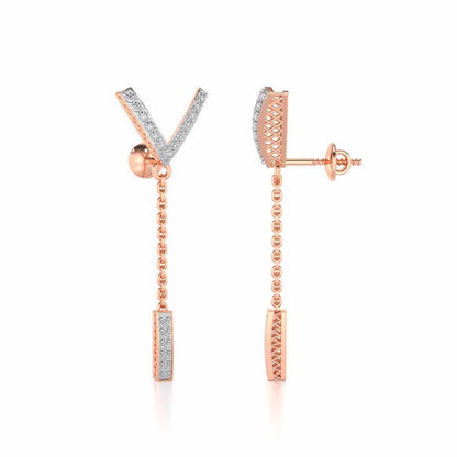 Vivacious Silver Earrings - Rose Gold - Image 4