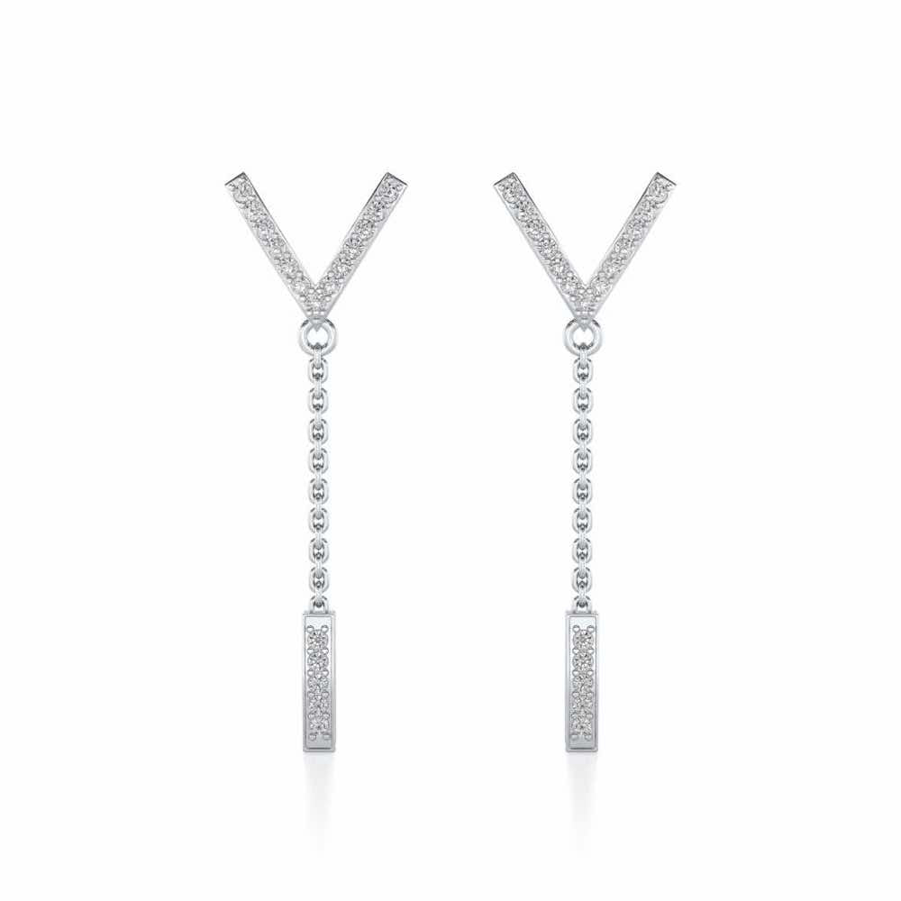Vivacious Silver Earrings - White Gold - Image 1