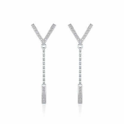 Vivacious Silver Earrings - White Gold - Image 1