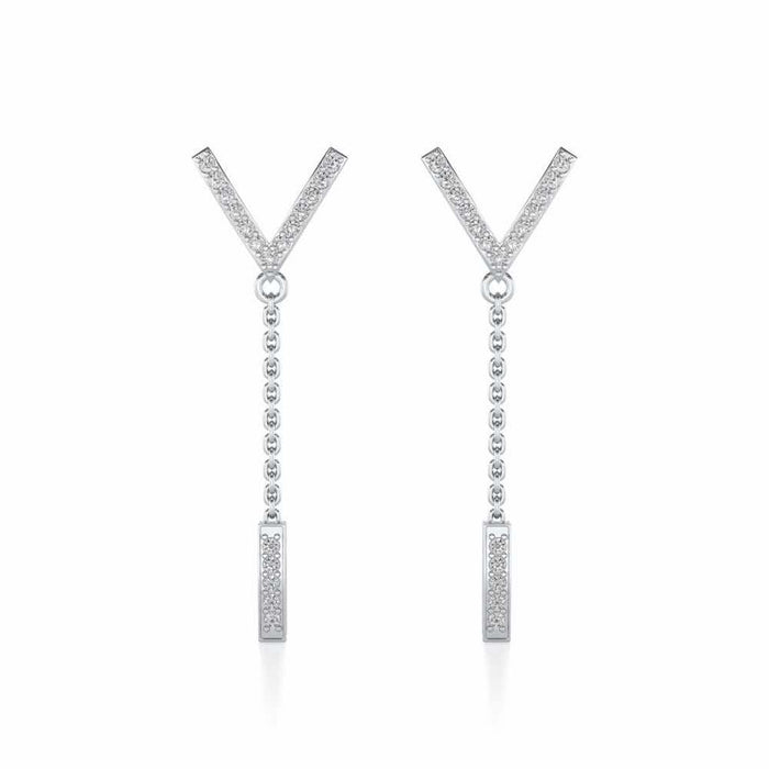 Vivacious Silver Earrings - White Gold - Image 1