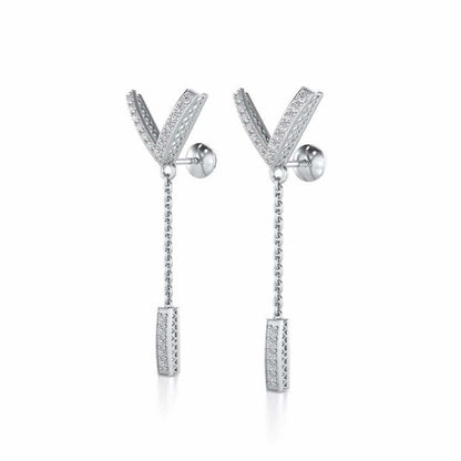 Vivacious Silver Earrings - White Gold - Image 3