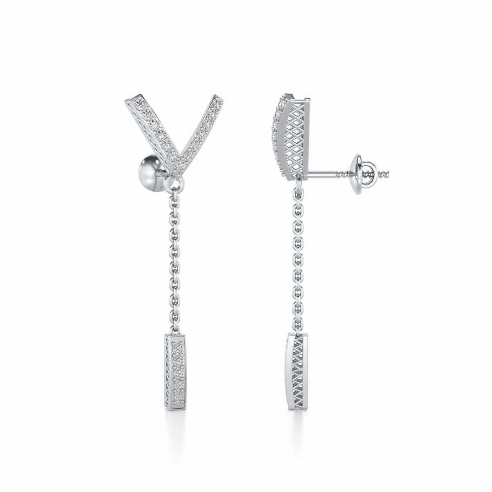 Vivacious Silver Earrings - White Gold - Image 4