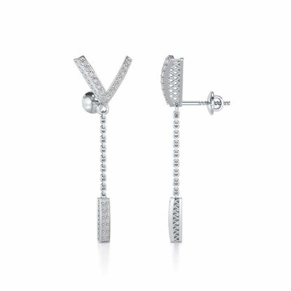Vivacious Silver Earrings - White Gold - Image 4