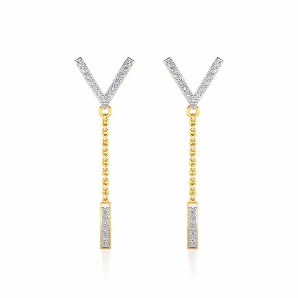 Vivacious Silver Earrings - Yellow Gold - Image 1