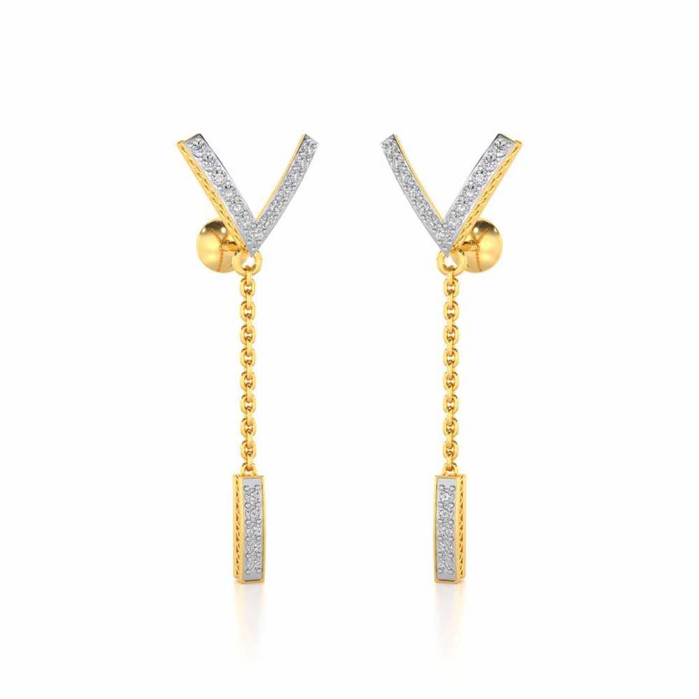 Vivacious Silver Earrings - Yellow Gold - Image 2