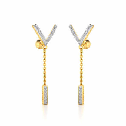 Vivacious Silver Earrings - Yellow Gold - Image 2
