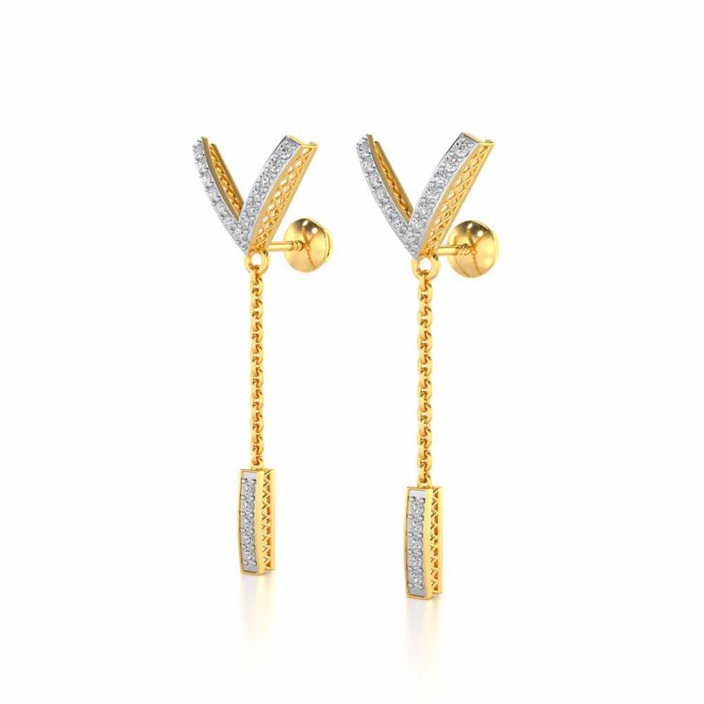Vivacious Silver Earrings - Yellow Gold - Image 3