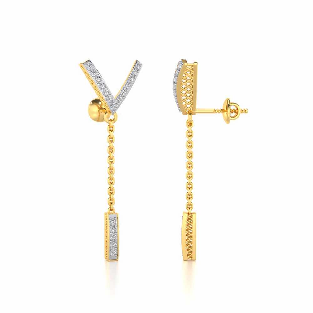 Vivacious Silver Earrings - Yellow Gold - Image 4