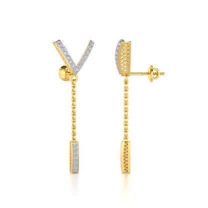 Vivacious Silver Earrings - Yellow Gold - Image 4
