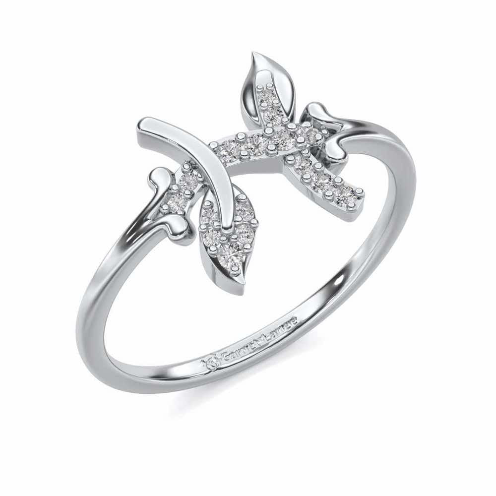 Vivacious Pieces Silver Ring - White Gold - Image 1