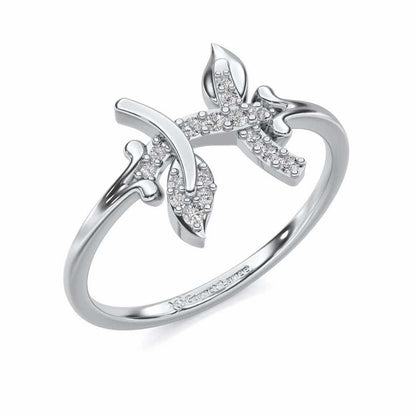 Vivacious Pieces Silver Ring - White Gold - Image 1