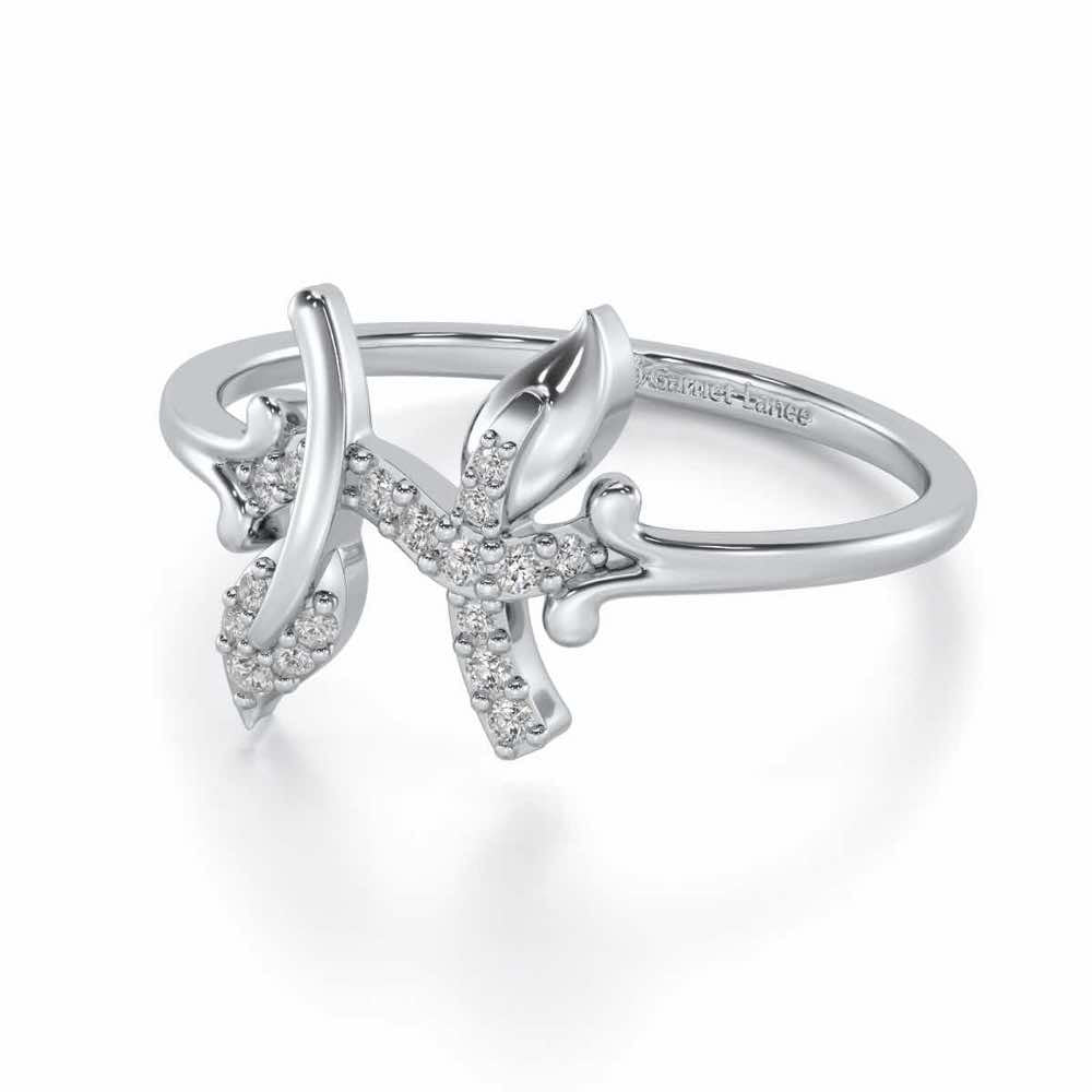 Vivacious Pieces Silver Ring - White Gold - Image 2