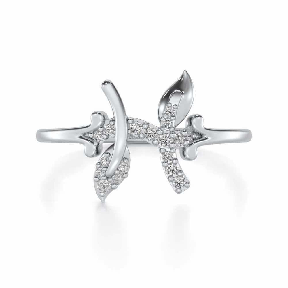 Vivacious Pieces Silver Ring - White Gold - Image 4