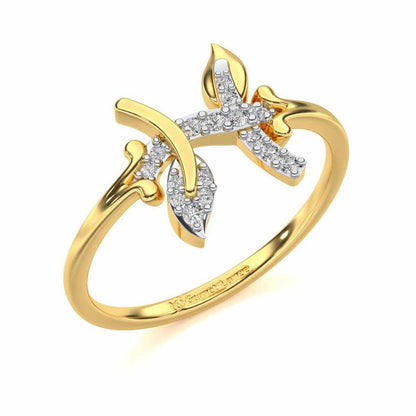 Vivacious Pieces Silver Ring - Yellow Gold - Image 1