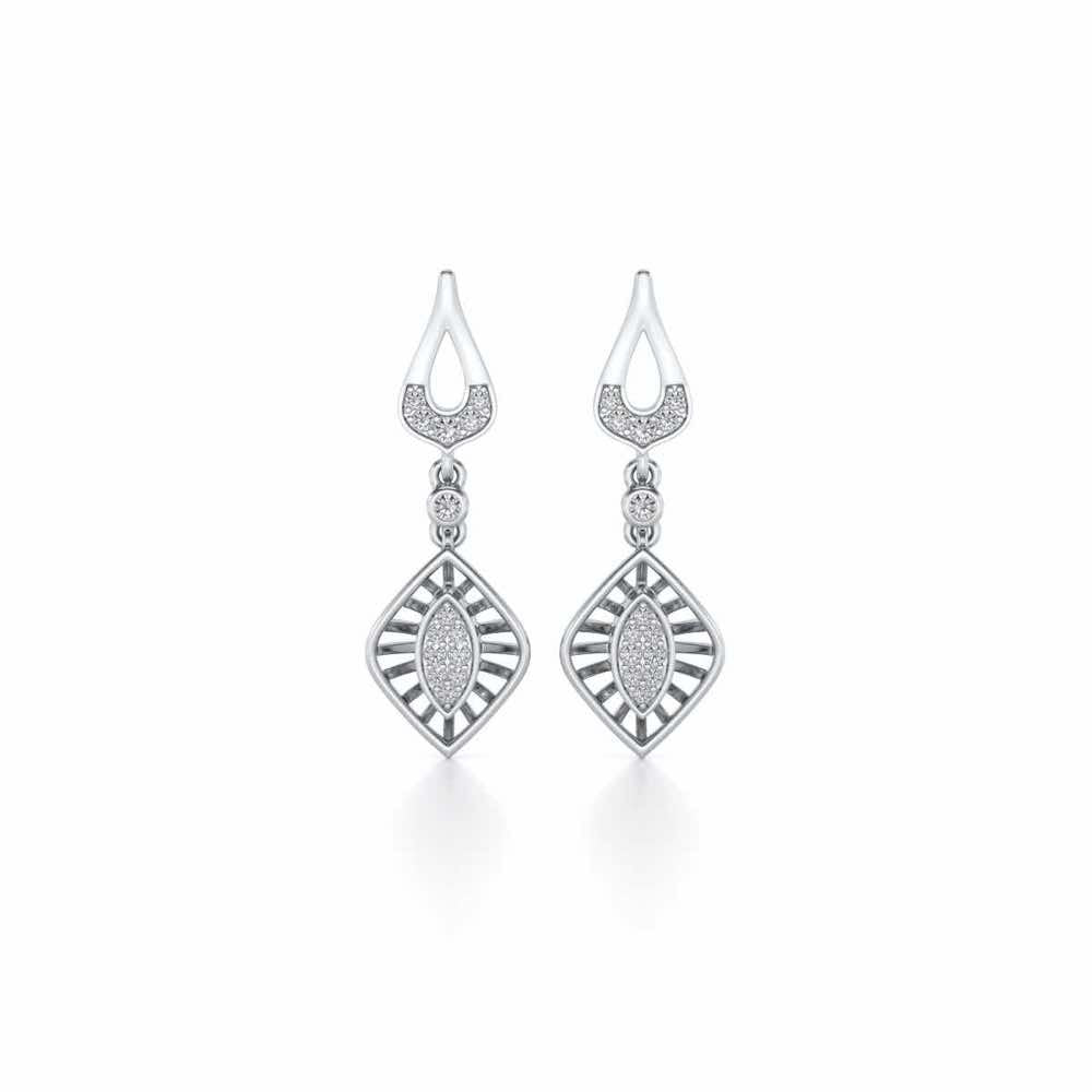Voila Earring Drops - White Gold - Image 1