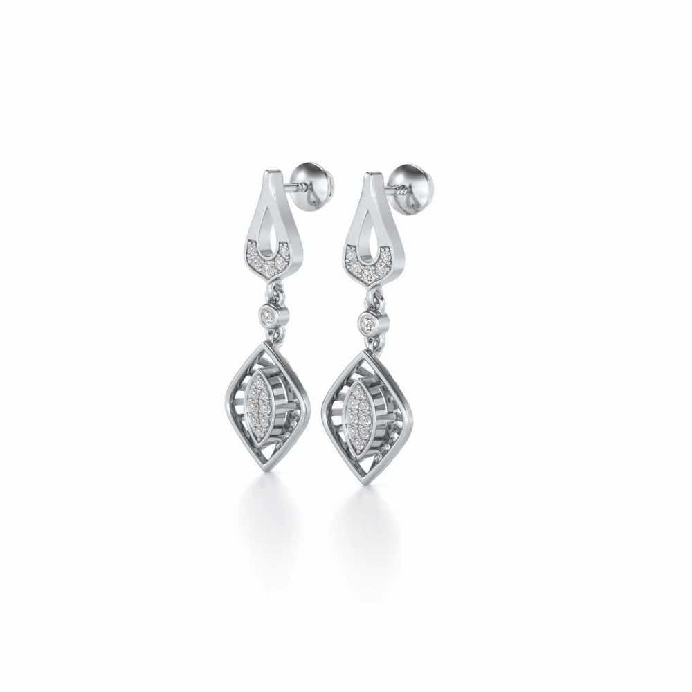 Voila Earring Drops - White Gold - Image 3